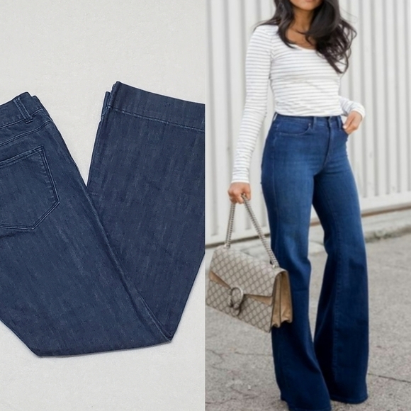 Y2K Retro London Jean Victoria's Secret Mid Wash Mid Rise Wide Leg Jeans 10 - Picture 1 of 10